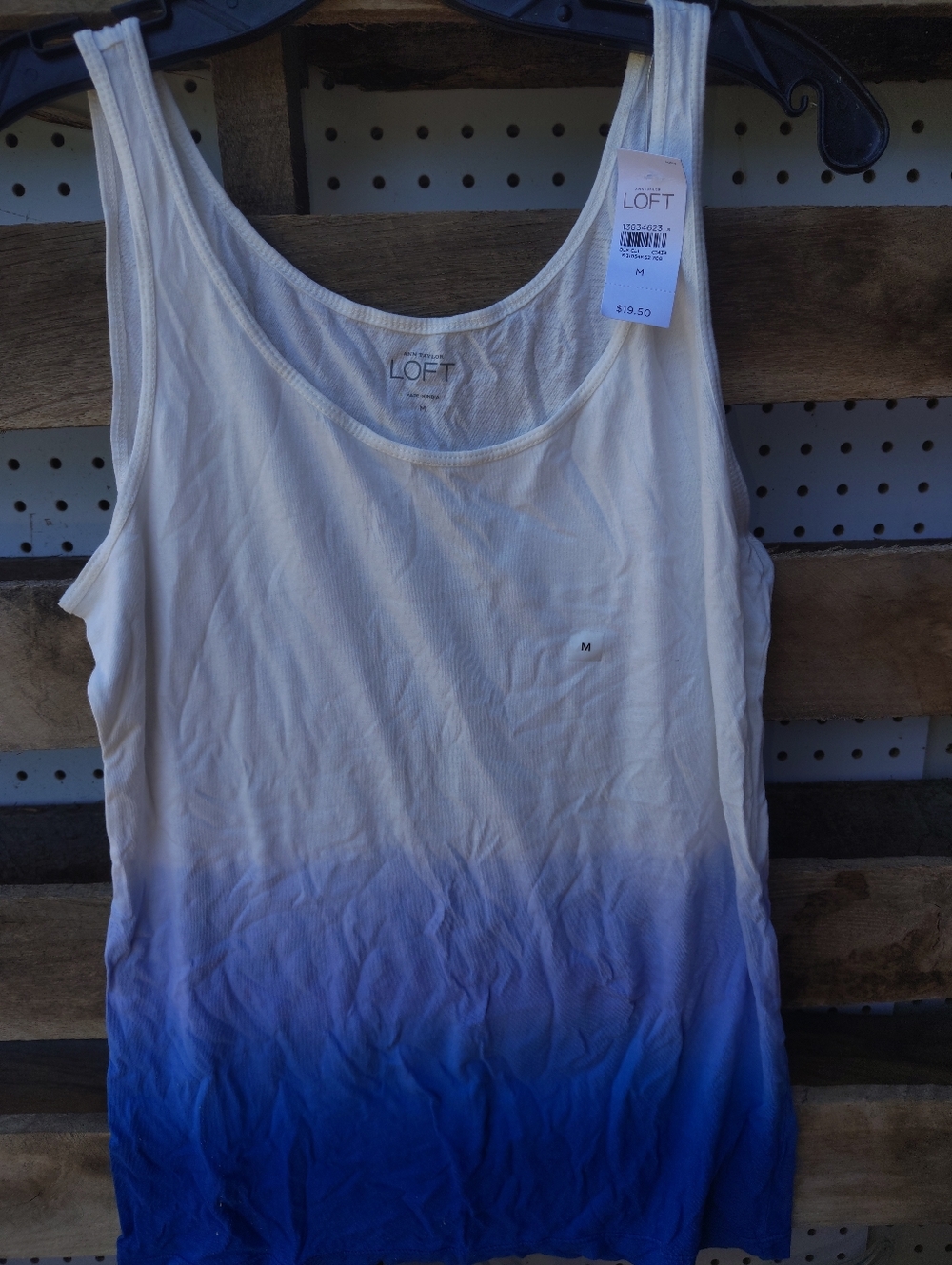 LOFT Cream to Blue Ombre Tank Top